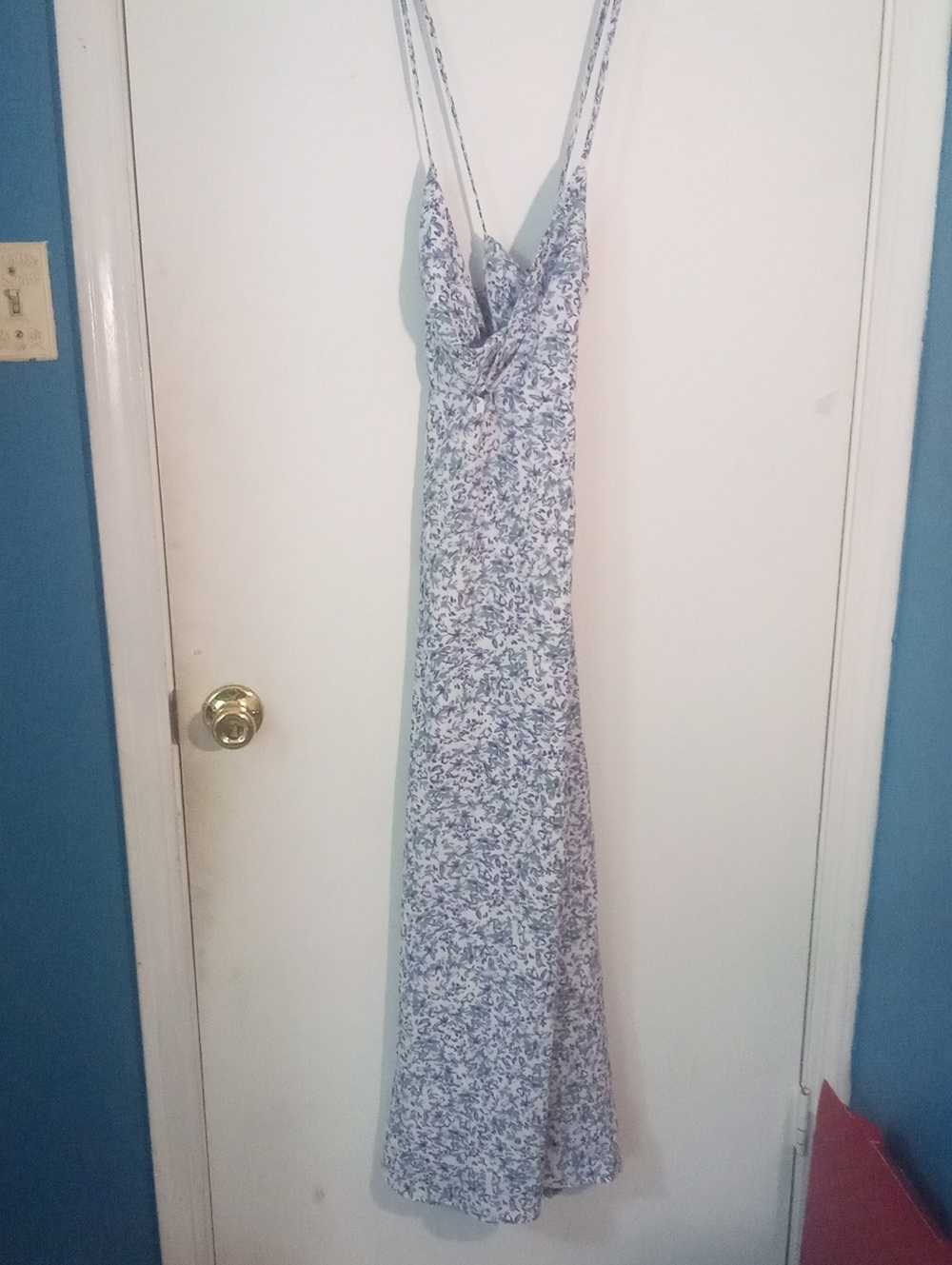 Spaghetti Strap Floral Maxi Dress XS New NWT Purple Green Silky